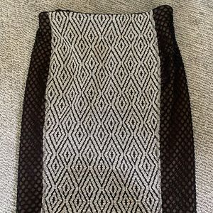 Byron Lars black and white pencil skirt